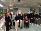 Kuvassa palkitut urheilijat, valmentajat ja seuratoimijat